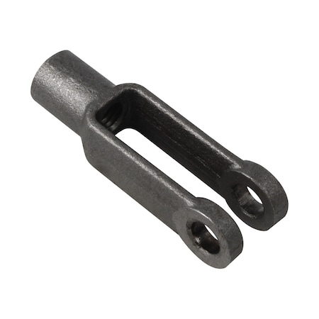 Yoke End, 1020 Carbon Steel, Plain, 5/16 Thrd Sz, 2-1/4 In Overall Lg